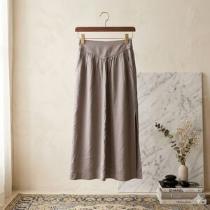 Wilfred Greige Khaki MIDI Skirt w/ Pockets - XS - Excellent